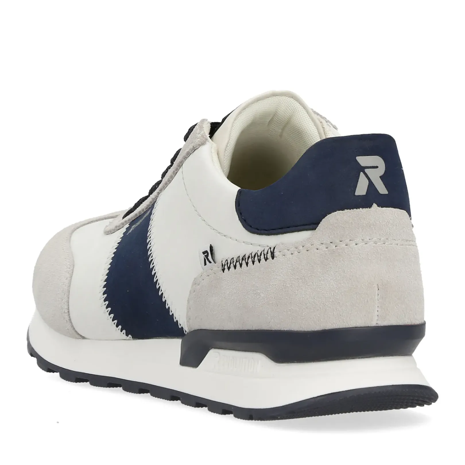 Discount Rieker Meskie Tenisowki Low Stone-Szary, Kremowo-Bialy