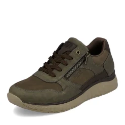 Sale Rieker Meskie Tenisowki Low Army W Kolorze Zielono-Oliwkowo-Brazowym
