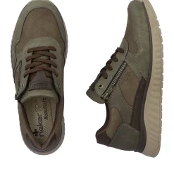 Sale Rieker Meskie Tenisowki Low Army W Kolorze Zielono-Oliwkowo-Brazowym