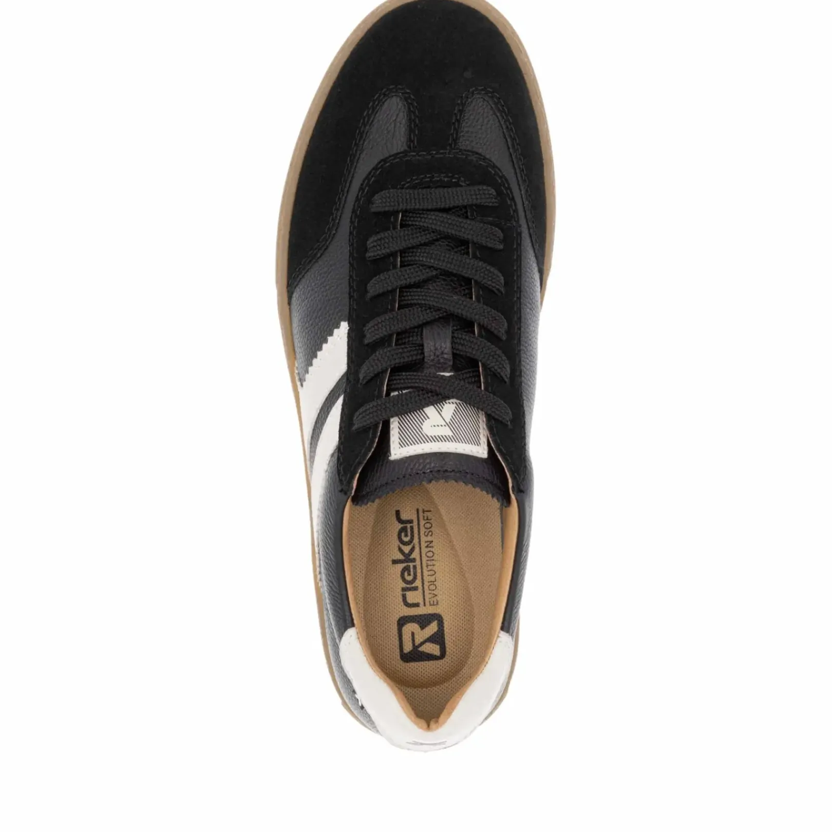 New Rieker Meskie Tenisowki Low Street W Kolorze Czarnym