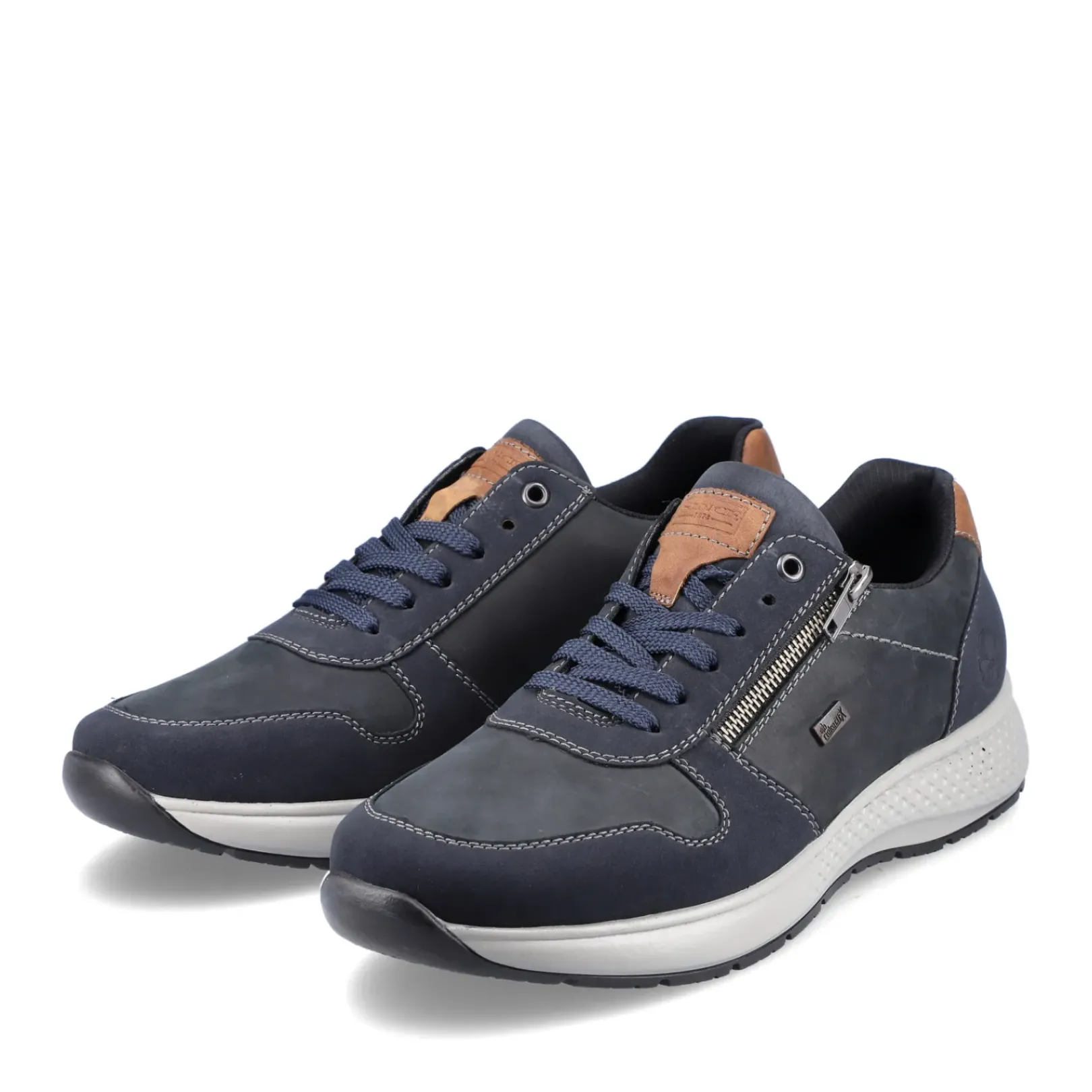 New Rieker Meskie Tenisowki Low W Kolorze Niebiesko-Szarym