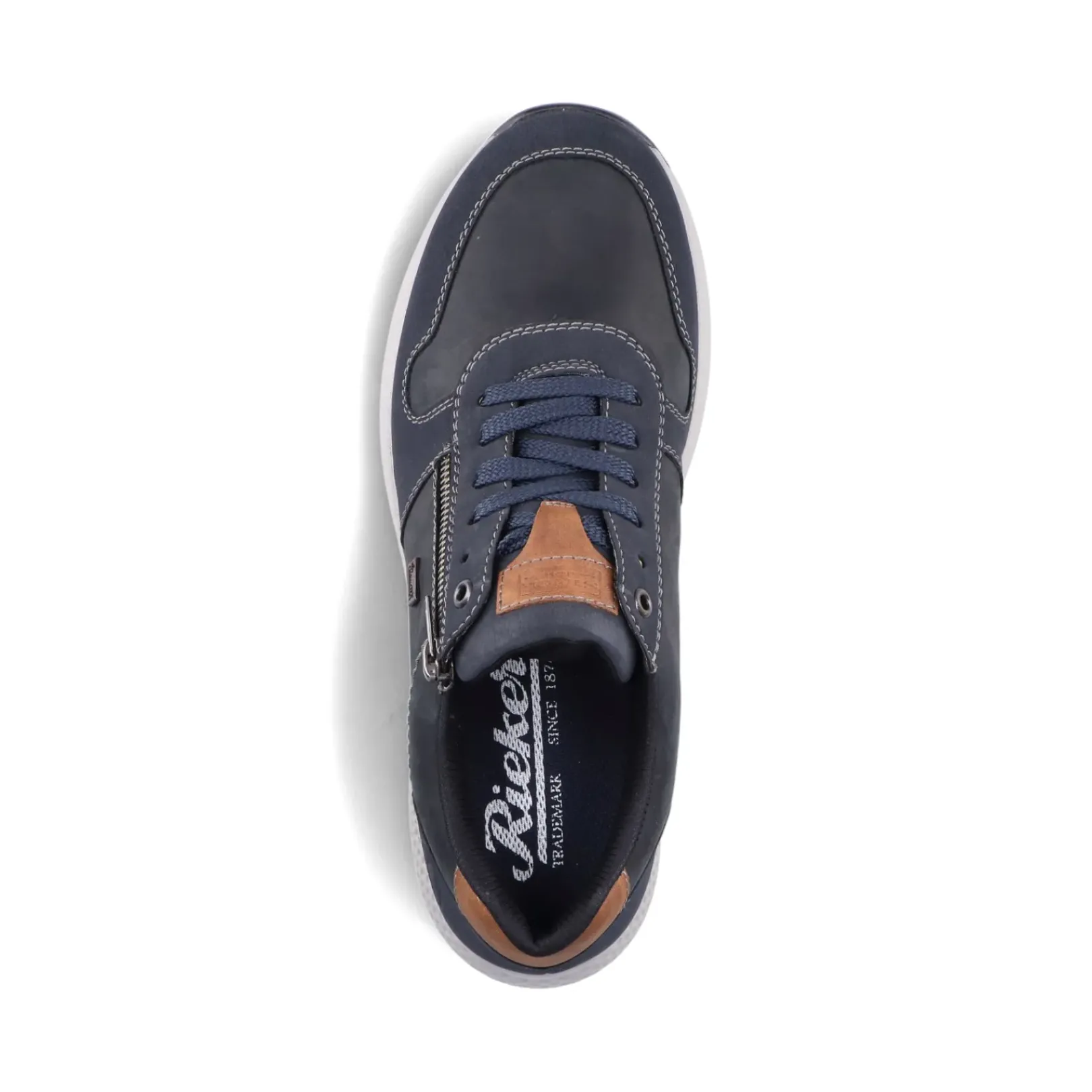 New Rieker Meskie Tenisowki Low W Kolorze Niebiesko-Szarym