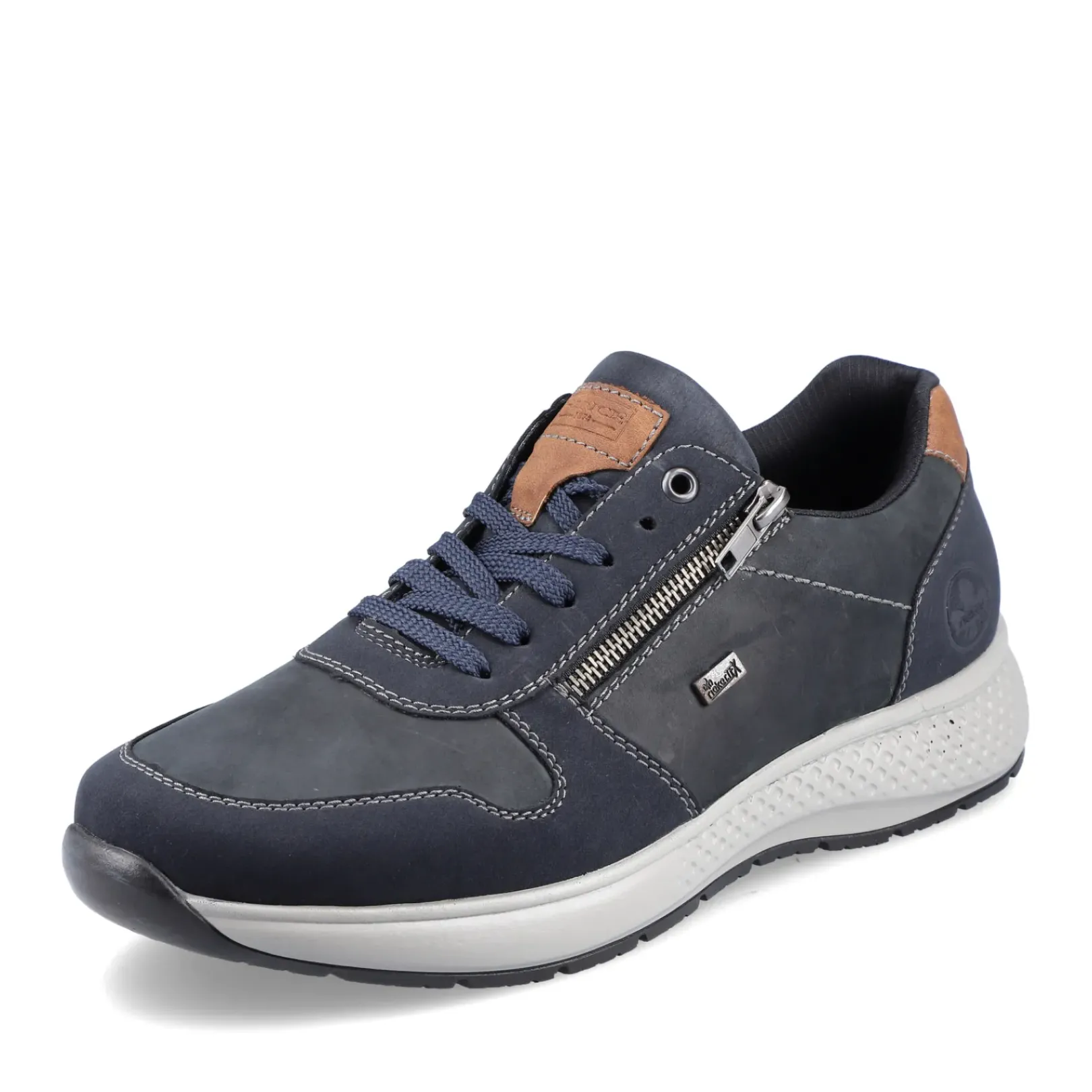 New Rieker Meskie Tenisowki Low W Kolorze Niebiesko-Szarym