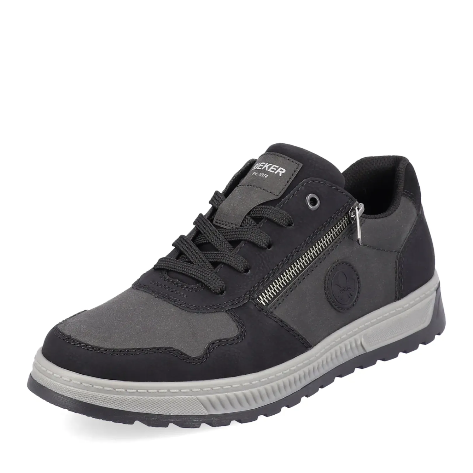Discount Rieker Meskie Tenisowki , Niskie, Asfaltowe, Czarne