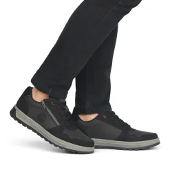 Discount Rieker Meskie Tenisowki , Niskie, Asfaltowe, Czarne