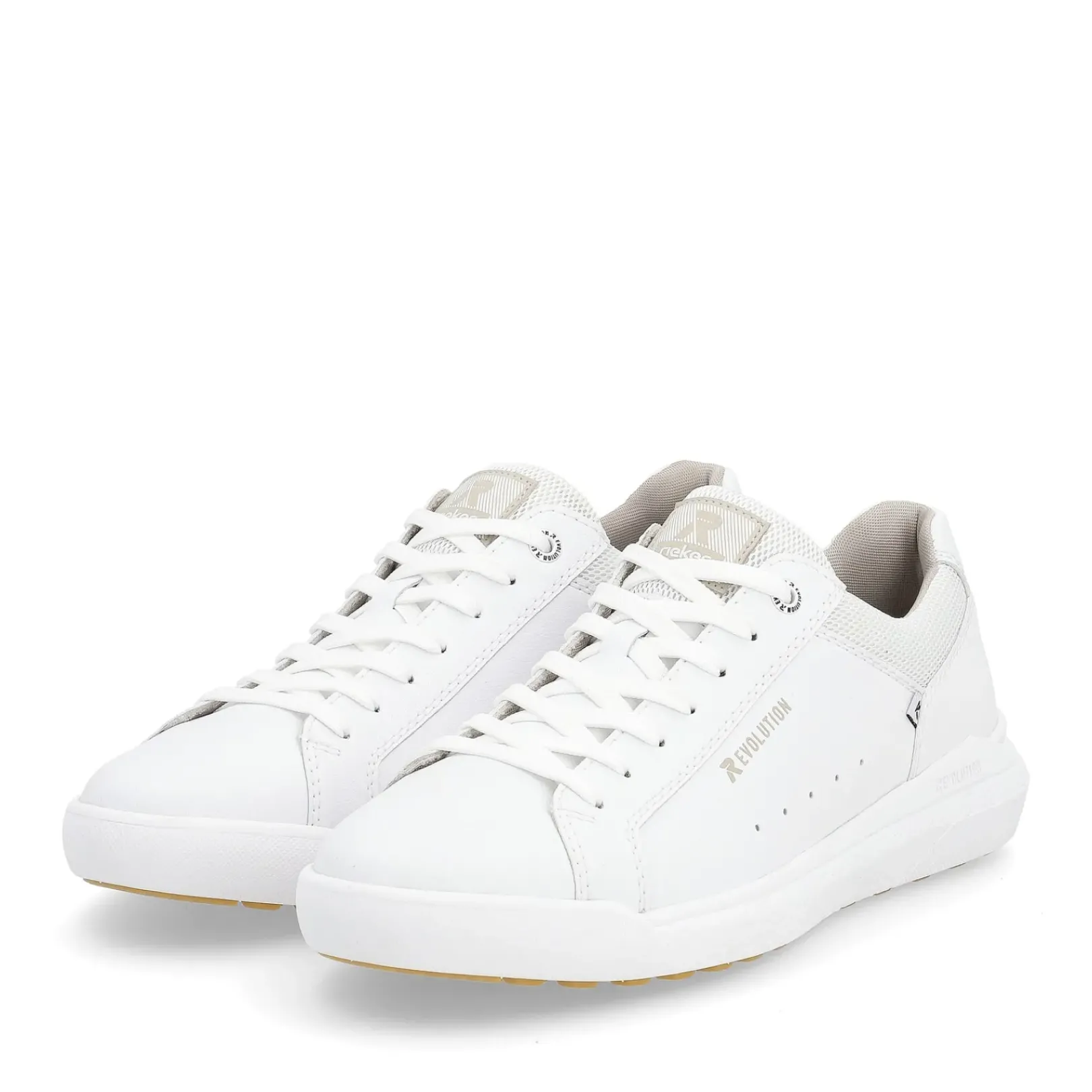 Fashion Rieker Meskie Tenisowki Niskie, Perlowo-Biale