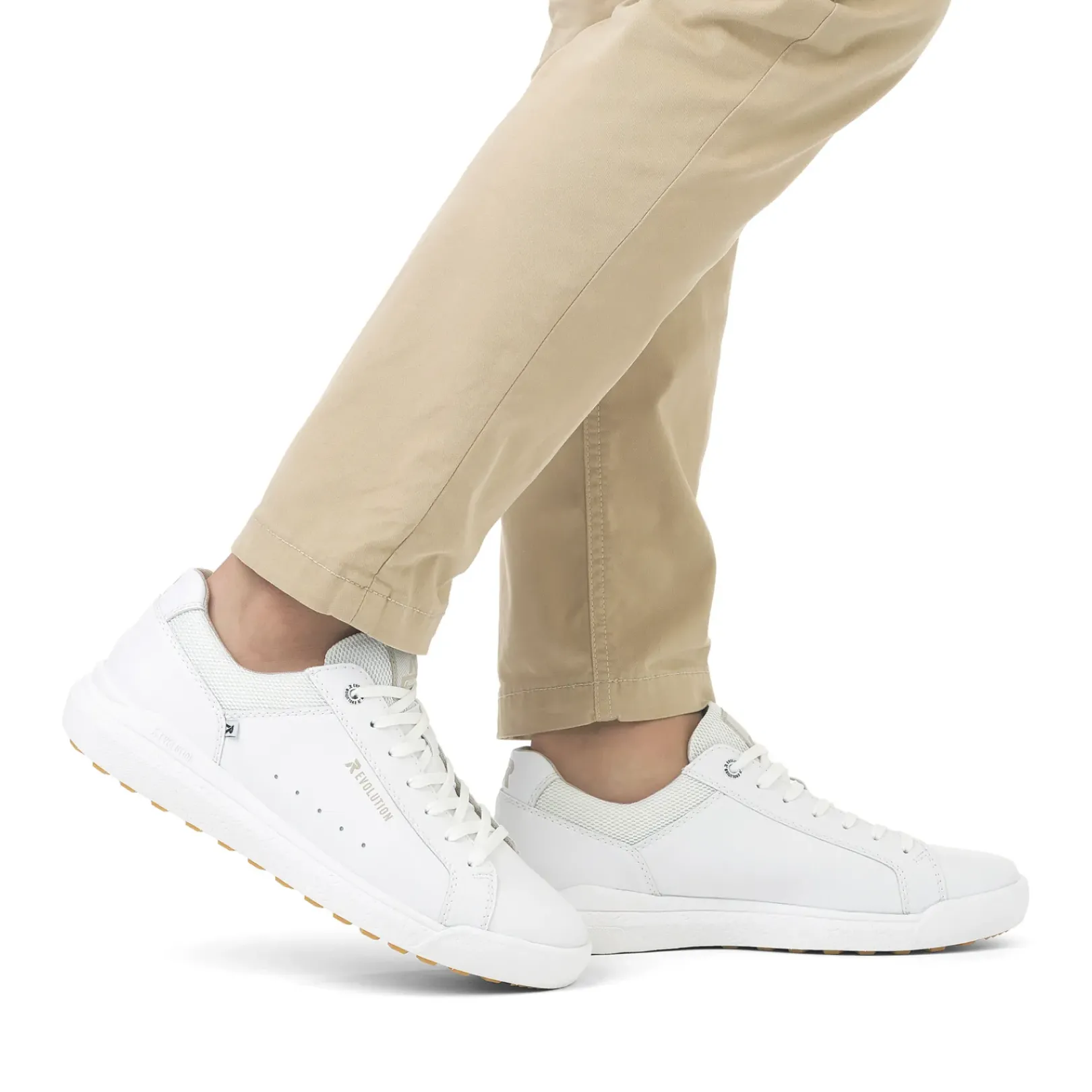 Fashion Rieker Meskie Tenisowki Niskie, Perlowo-Biale