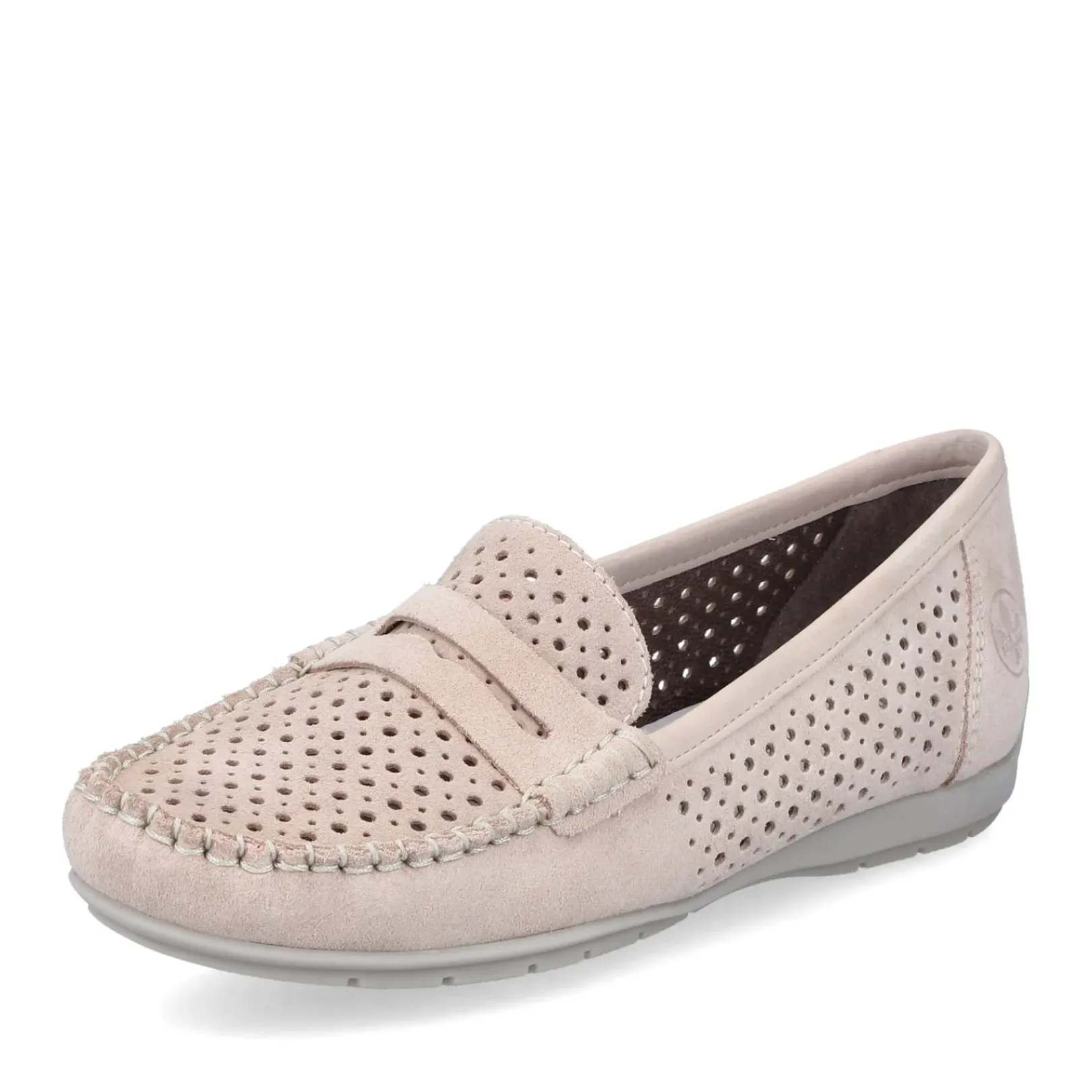 Discount Rieker Mokasyny Damskie W Delikatnym Rozu