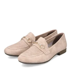 New Rieker Mokasyny Damskie W Kolorze Pudrowego Rozu