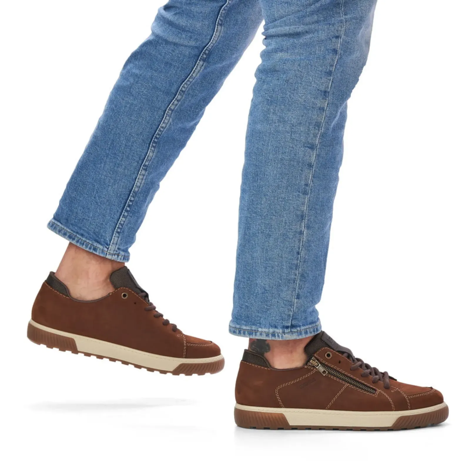 Fashion Rieker Niskie Tenisowki Meskie W Kolorze Karmelowo-Brazowym
