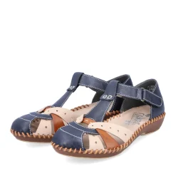 Discount Rieker Sandaly Damskie Z Paskiem W Kolorze Granatowo-Bezowym