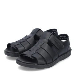 New Rieker Sandaly Meskie W Kolorze Ciemnej Czerni