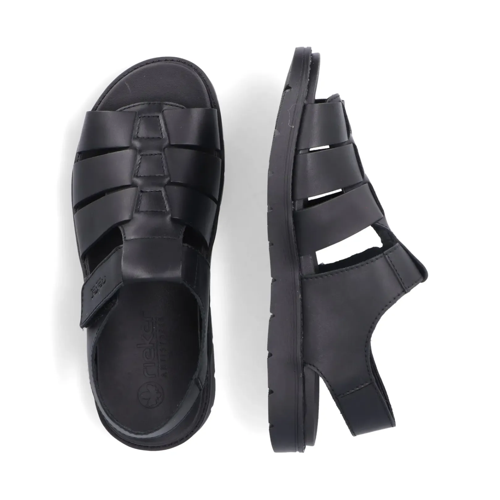 New Rieker Sandaly Meskie W Kolorze Ciemnej Czerni