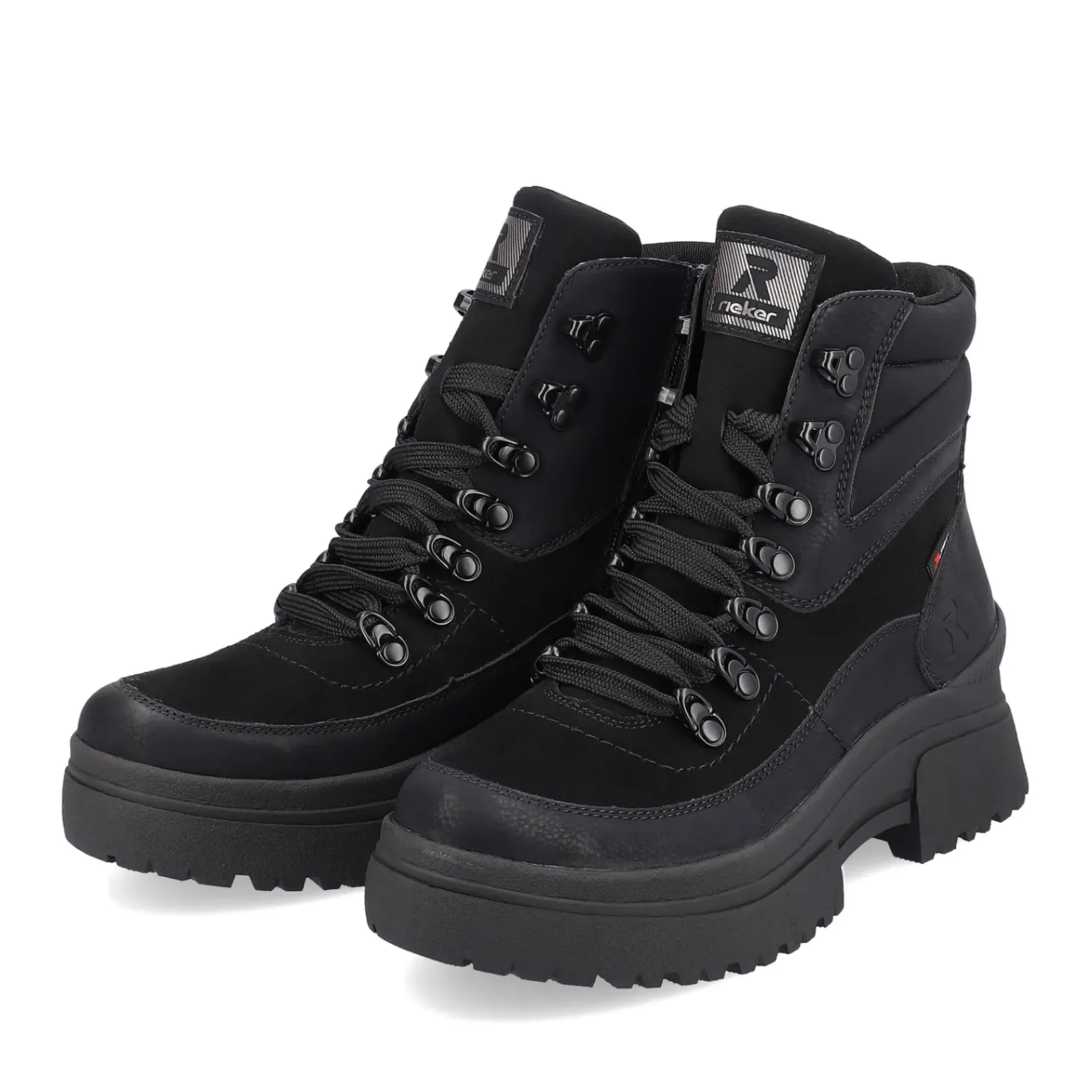 Clearance Rieker Sznurowane Botki Damskie Diamond Black