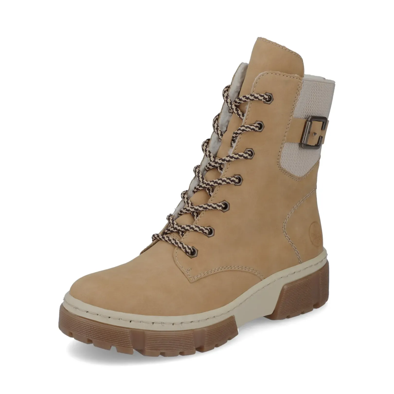 Sale Rieker Sznurowane Botki W Kolorze Camelowo-Brazowym