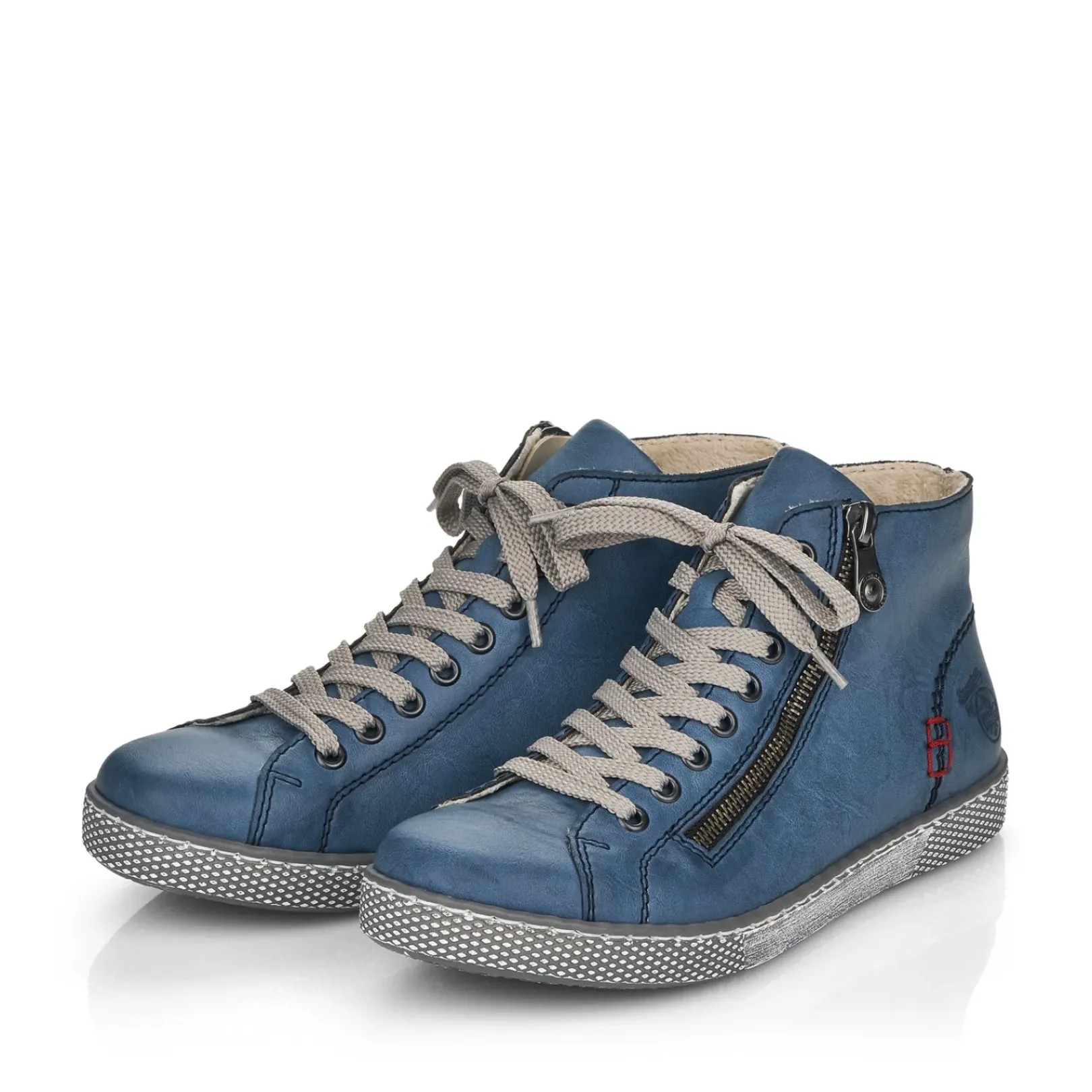 New Rieker Sznurowane Buty Damskie W Kolorze Lazurowym