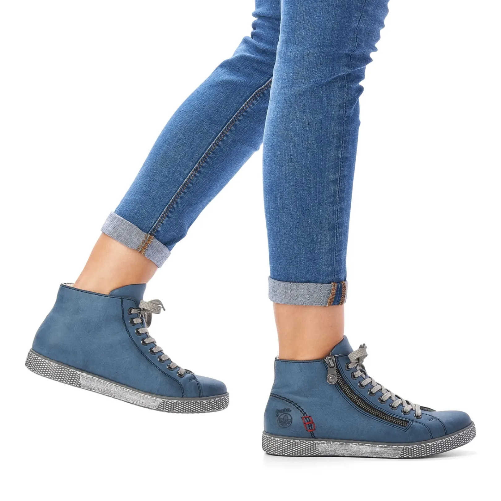 New Rieker Sznurowane Buty Damskie W Kolorze Lazurowym