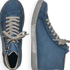New Rieker Sznurowane Buty Damskie W Kolorze Lazurowym