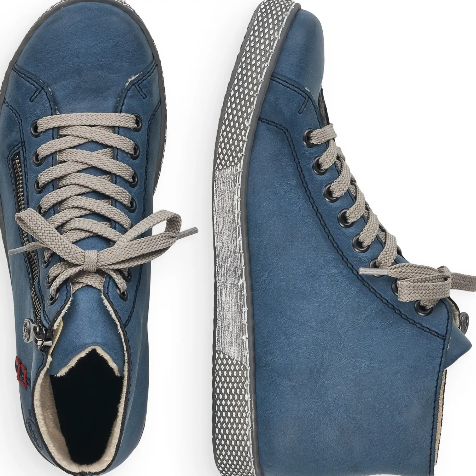 New Rieker Sznurowane Buty Damskie W Kolorze Lazurowym