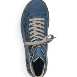 New Rieker Sznurowane Buty Damskie W Kolorze Lazurowym