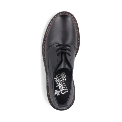 Outlet Rieker Sznurowane Buty Damskie W Kolorze Nocnej Czerni