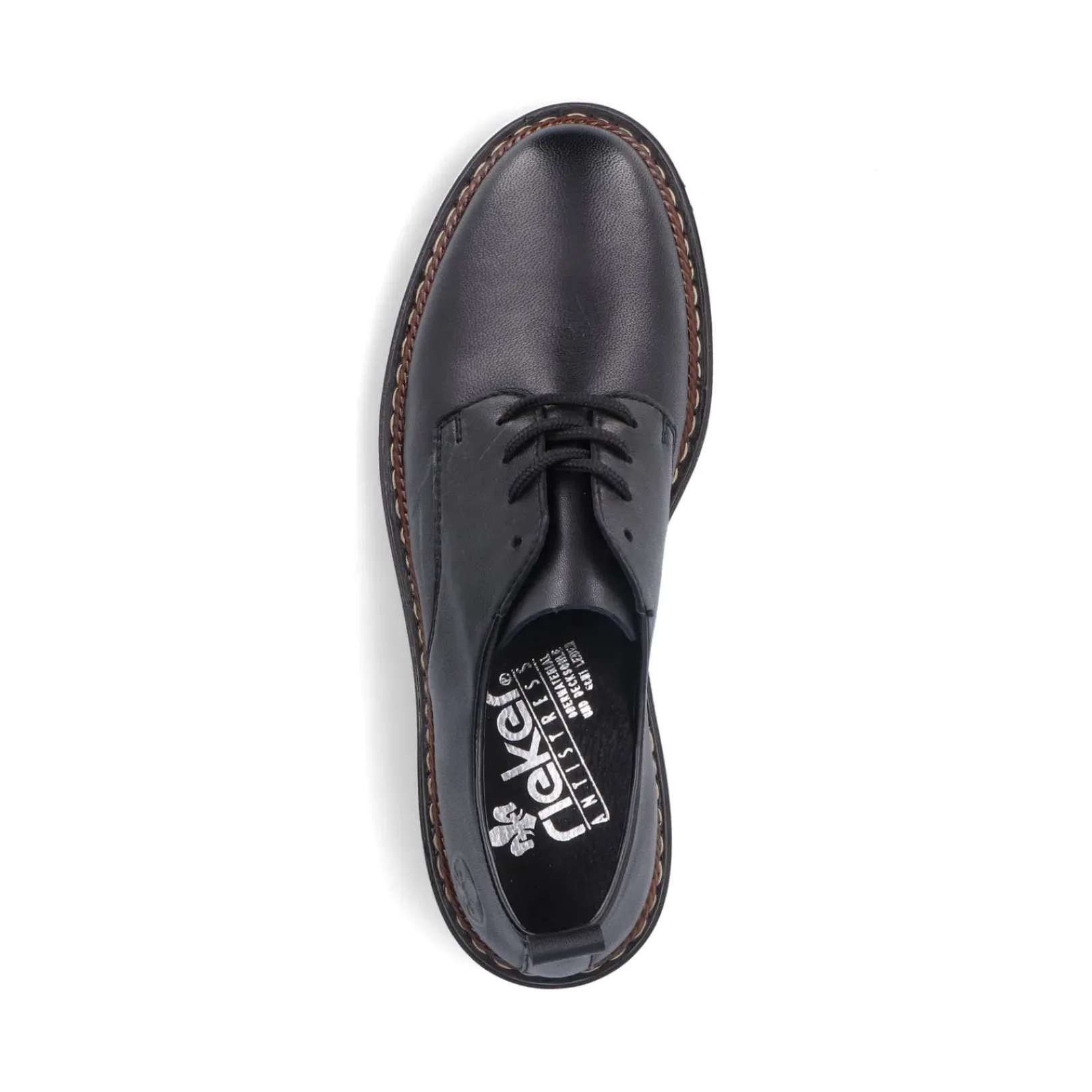 Outlet Rieker Sznurowane Buty Damskie W Kolorze Nocnej Czerni