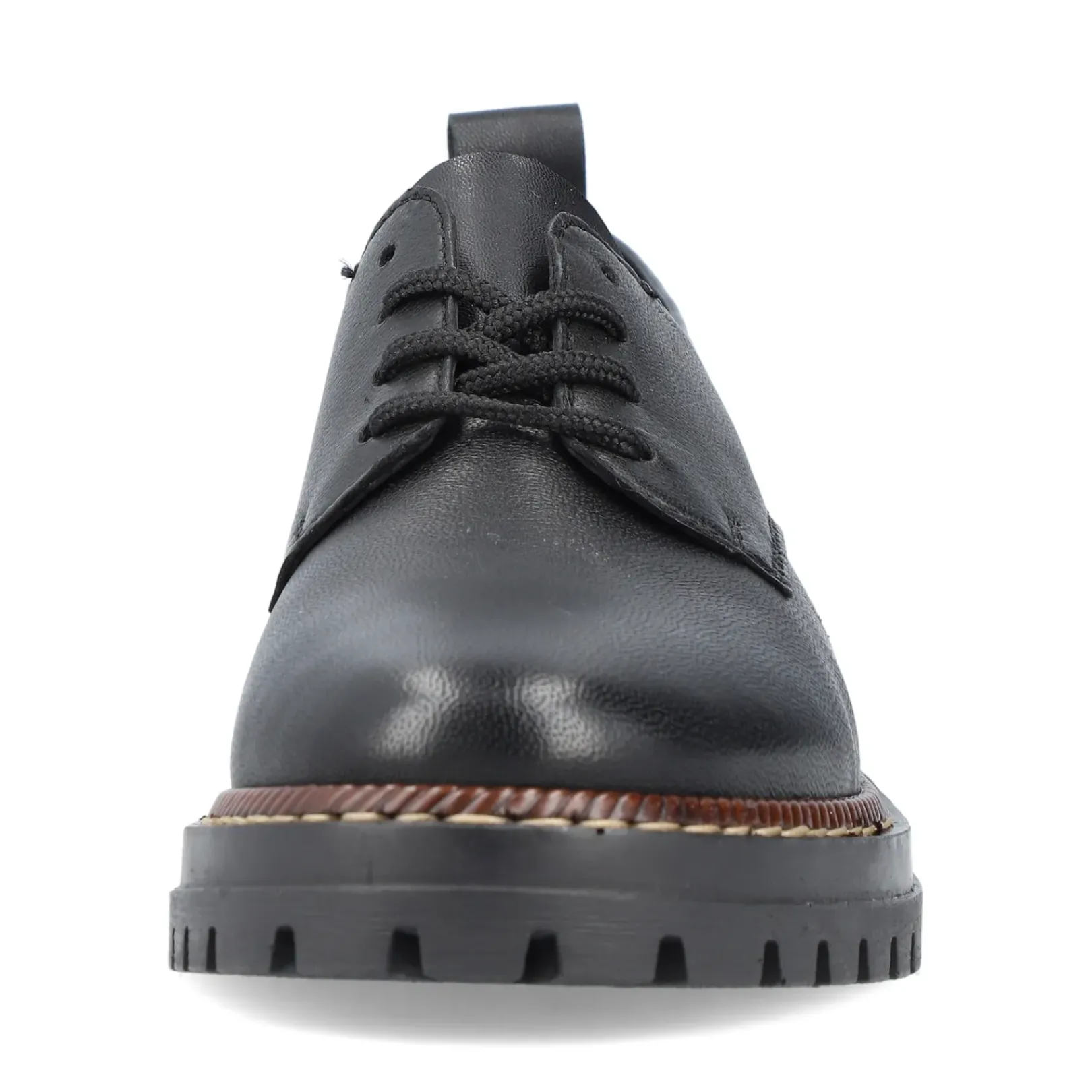 Outlet Rieker Sznurowane Buty Damskie W Kolorze Nocnej Czerni