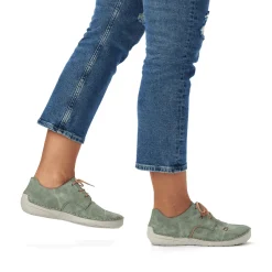 Online Rieker Sznurowane Buty Damskie W Kolorze Zielono-Szarym