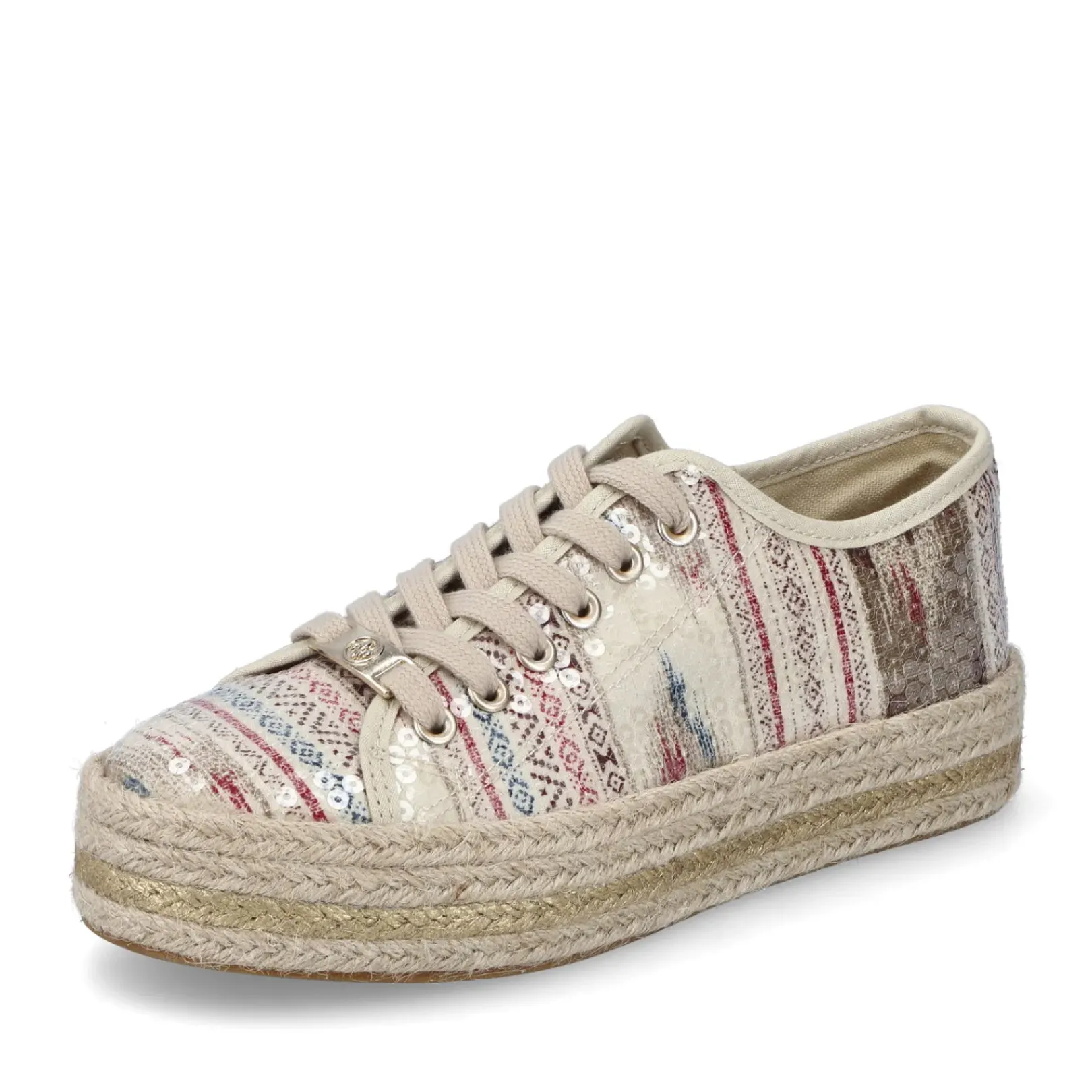 Clearance Rieker Sznurowane Buty Damskie W Kolorze Jasnego Bezu
