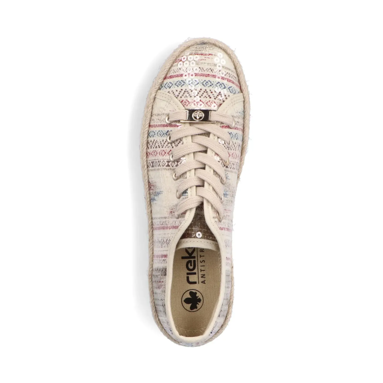 Clearance Rieker Sznurowane Buty Damskie W Kolorze Jasnego Bezu