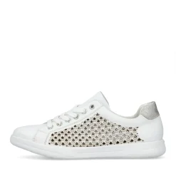 Outlet Rieker Sznurowane Buty Damskie W Kolorze Krystalicznej Bieli