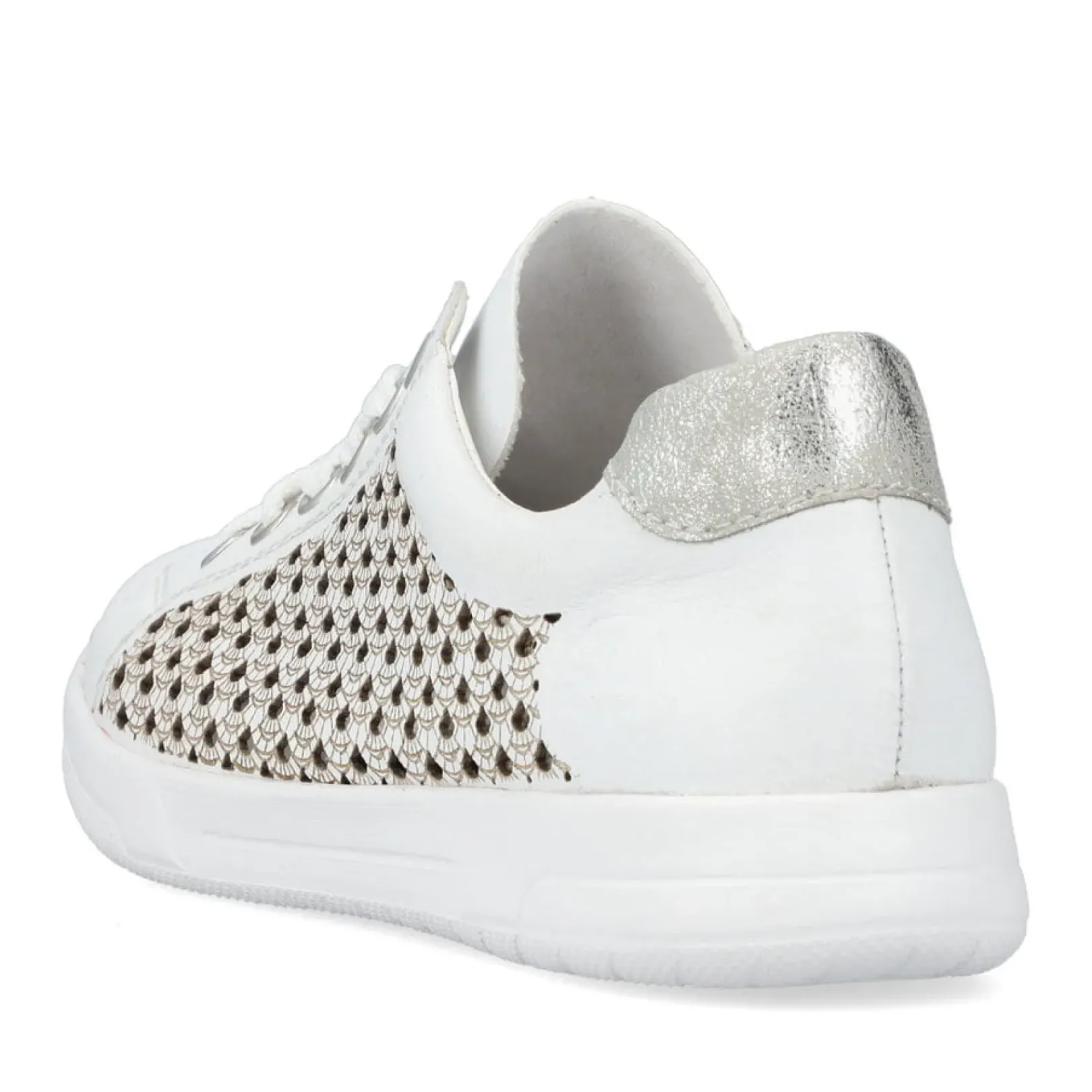 Outlet Rieker Sznurowane Buty Damskie W Kolorze Krystalicznej Bieli