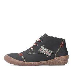 Best Rieker Sznurowane Buty Damskie W Kolorze Glebokiej Czerni