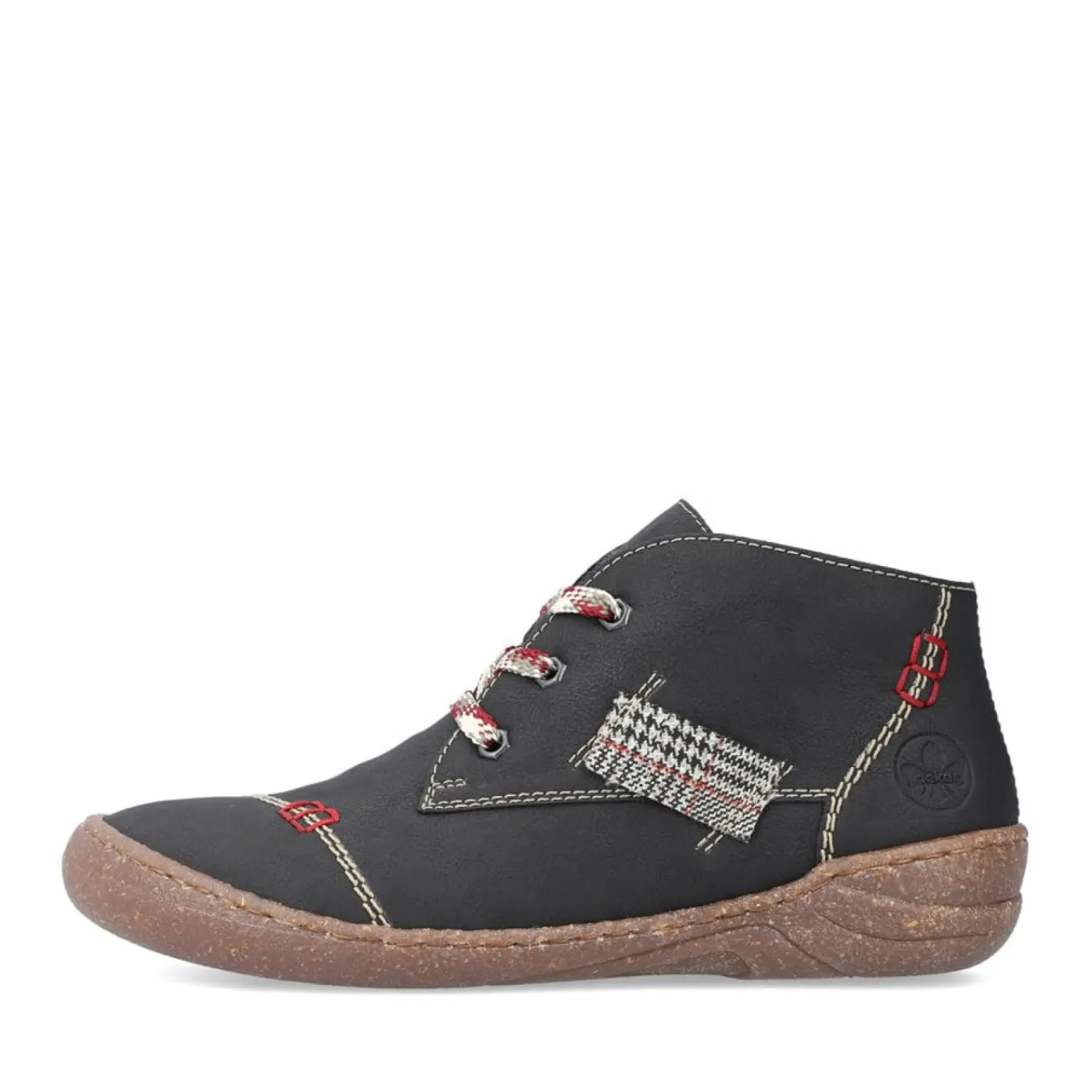 Best Rieker Sznurowane Buty Damskie W Kolorze Glebokiej Czerni