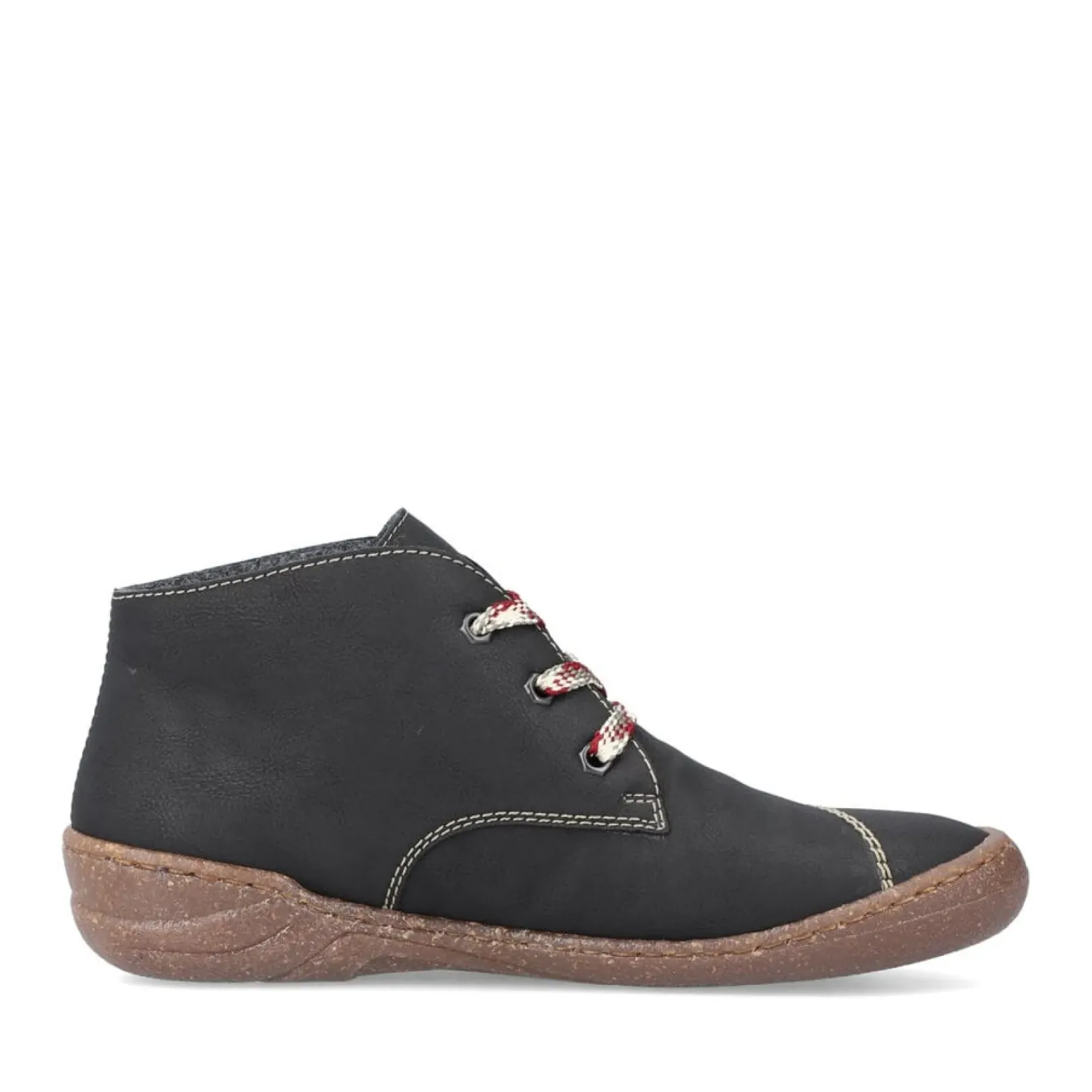 Best Rieker Sznurowane Buty Damskie W Kolorze Glebokiej Czerni
