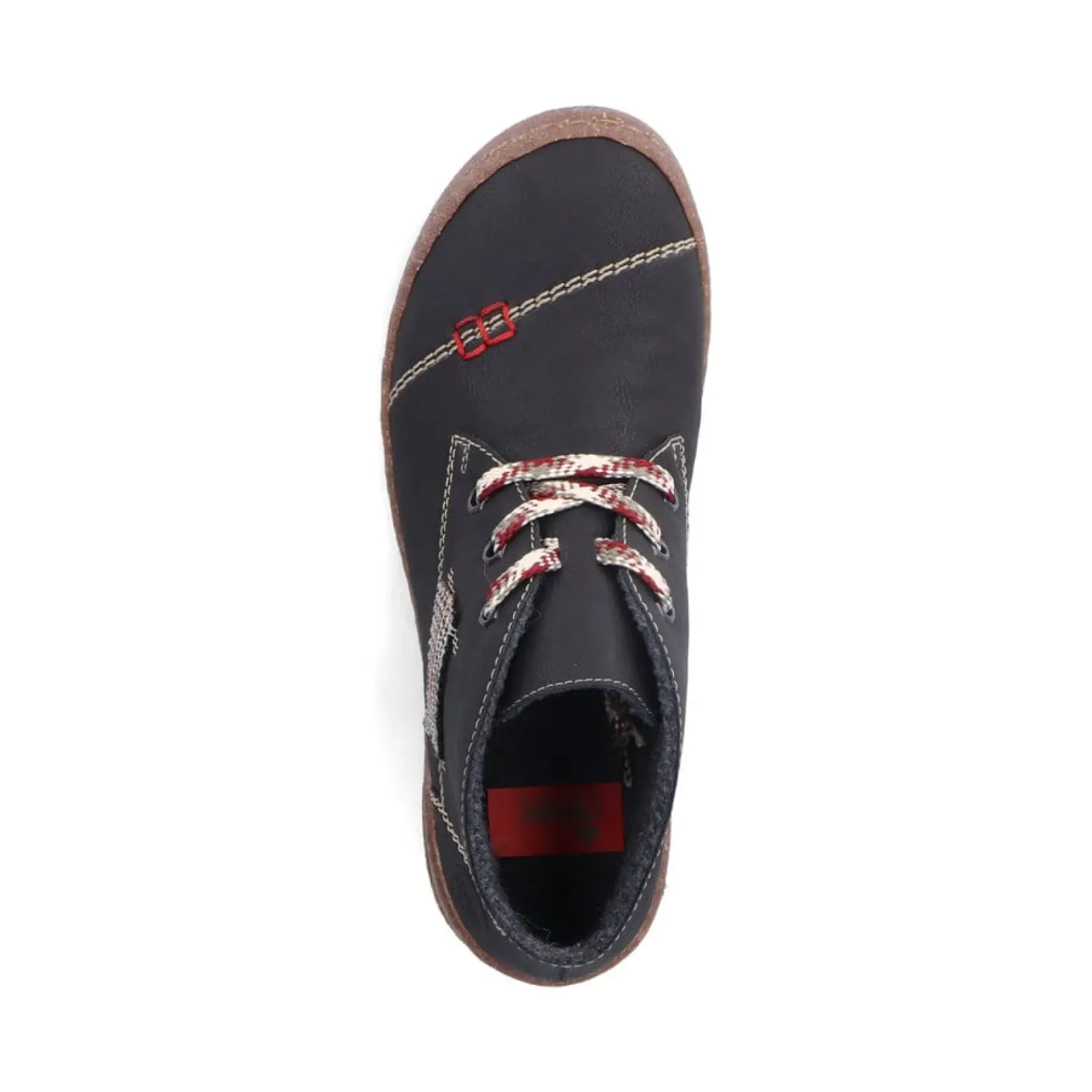 Best Rieker Sznurowane Buty Damskie W Kolorze Glebokiej Czerni