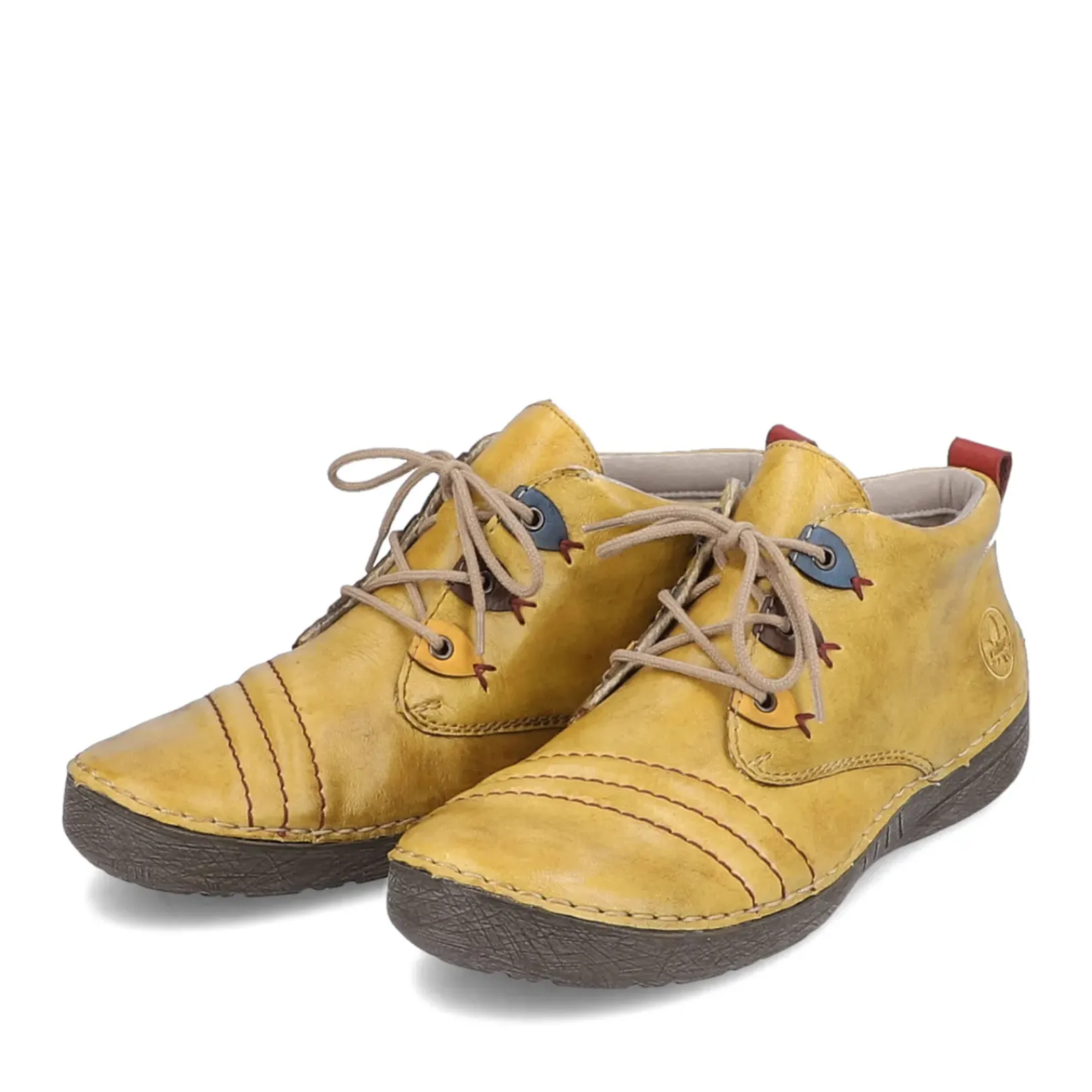 Best Rieker Sznurowane Buty Damskie W Egzotycznym Kolorze Zoltym