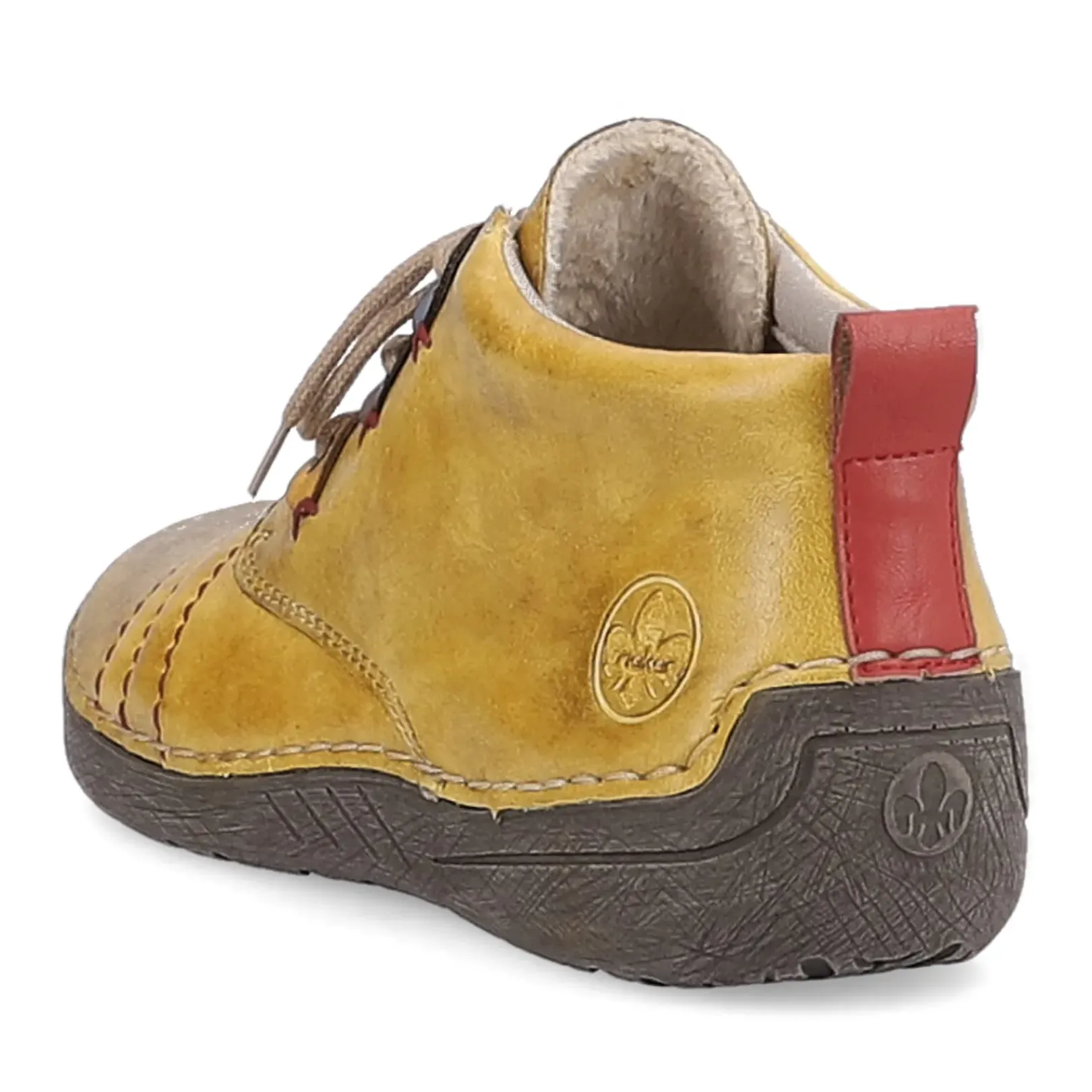 Best Rieker Sznurowane Buty Damskie W Egzotycznym Kolorze Zoltym