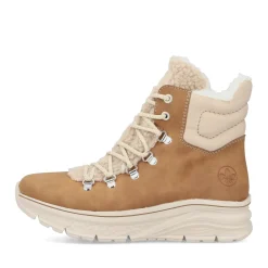 Fashion Rieker Sznurowane Buty Damskie W Kolorze Nugat W Kolorze Brazu