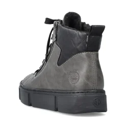 Sale Rieker Sznurowane Buty Damskie W Kolorze Antracytowym