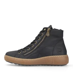 Sale Rieker Sznurowane Buty Damskie W Kolorze Asfaltowo-Czarnym