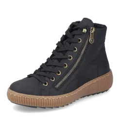 Sale Rieker Sznurowane Buty Damskie W Kolorze Asfaltowo-Czarnym
