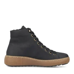 Sale Rieker Sznurowane Buty Damskie W Kolorze Asfaltowo-Czarnym