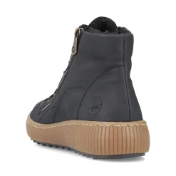 Sale Rieker Sznurowane Buty Damskie W Kolorze Asfaltowo-Czarnym