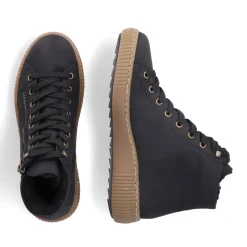 Sale Rieker Sznurowane Buty Damskie W Kolorze Asfaltowo-Czarnym