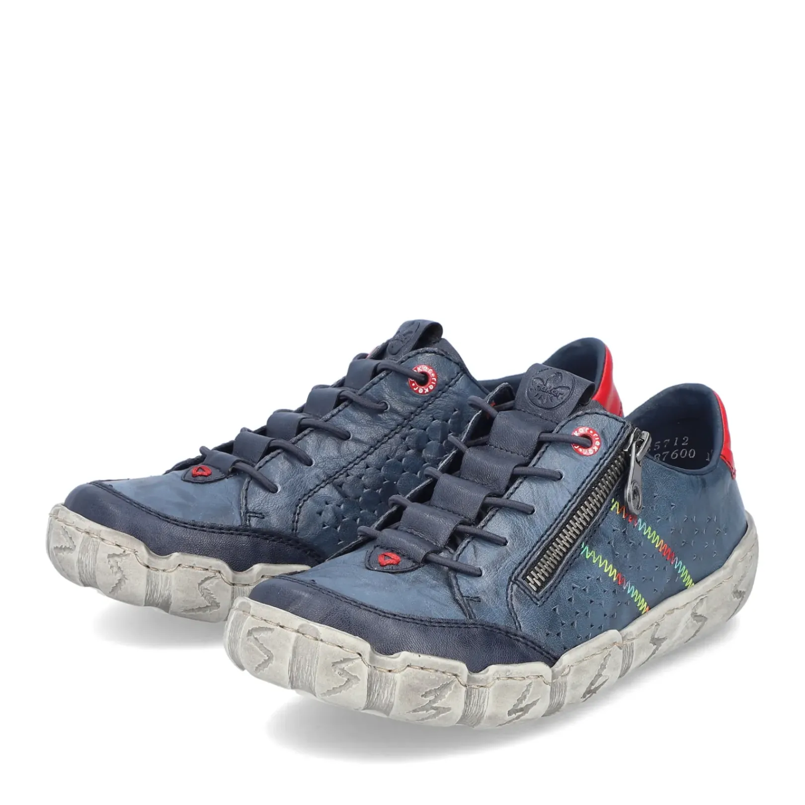 Best Rieker Sznurowane Buty Damskie W Kolorze Lupkowoniebieskim