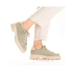 Discount Rieker Sznurowane Buty Damskie W Kolorze Mietowo-Zielonym