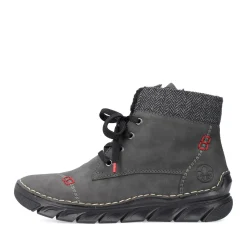 Outlet Rieker Sznurowane Buty Damskie W Kolorze Antracytowym