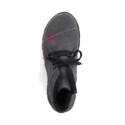 Outlet Rieker Sznurowane Buty Damskie W Kolorze Antracytowym