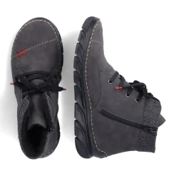Outlet Rieker Sznurowane Buty Damskie W Kolorze Antracytowym